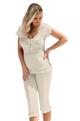 Pyžama | DKAREN Dámské pyžamo Tania ecru
