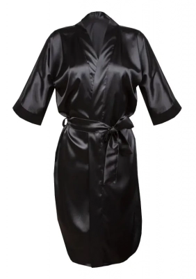 DKAREN Dámský saténový  župan 100 černý