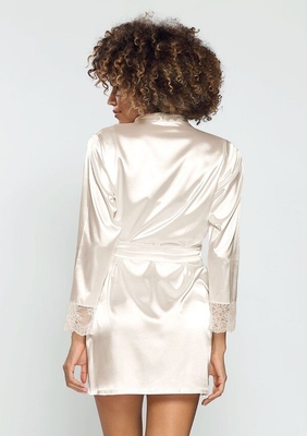 DKAREN Dámský župan saténový Gina bílý