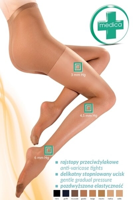 GABRIELLA Dámské punčocháče Relax medica 20 den nero