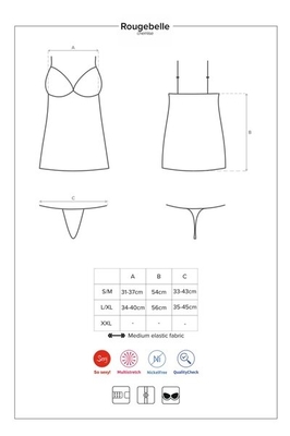 OBSESSIVE Dámská košilka Rougebelle chemise