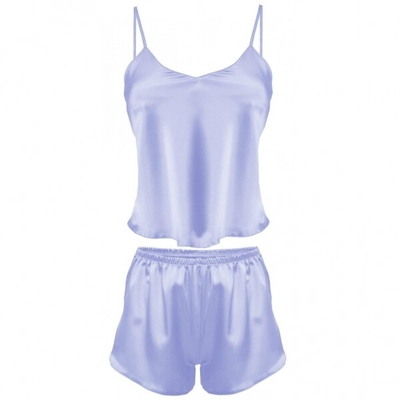 DKaren Karen dámské pyžamo saténové light blue světle modrá