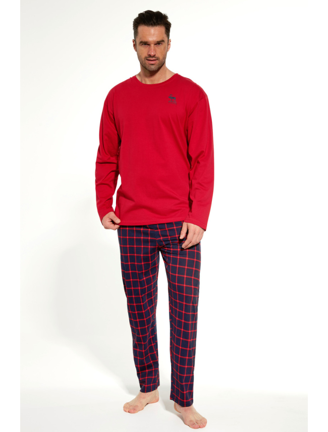 CORNETTE Pánské pyžamo 124/210 Winter 2 červené barva červená, velikost XL