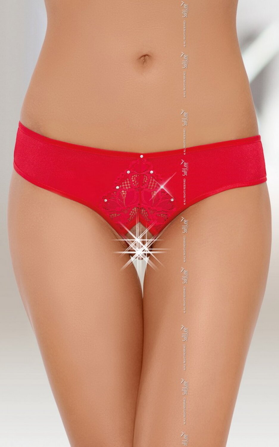 Трусики Soft Line с доступом и бантиком, белые M/L 2403 27 - Soft Line collection - Трусики-тонг - Купить